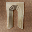 Decorative wall panel with arch design on a patterned background