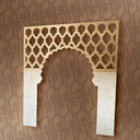 Decorative wooden panel with geometric pattern on a matching background