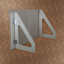 Metal bracket on a patterned wall