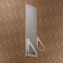 Metallic object on a patterned brown background