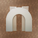Decorative arch on a patterned brown background