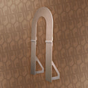 Decorative wall piece with an arch design on a patterned brown background