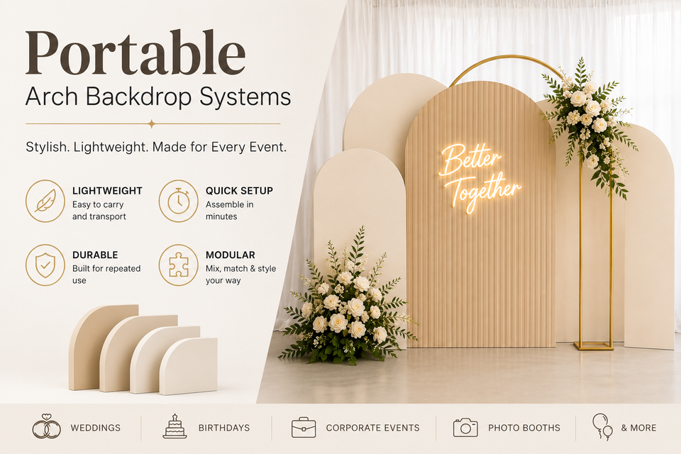 Backdrop System Panel Design Portable Arch Backdrop Systems for Modern Events in Canada – Decoratus ...